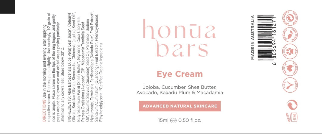 Eye Gel or Cream - Honua Bars