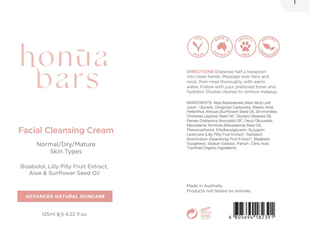 Facial Cleansing Cream - Honua Bars